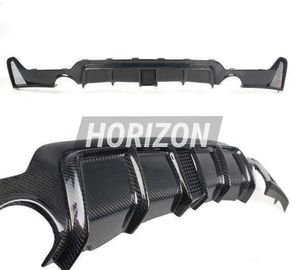K Style Carbon Fiber Rear Diffuser w/ Functional Third Brake Light - F32 4-SERIES