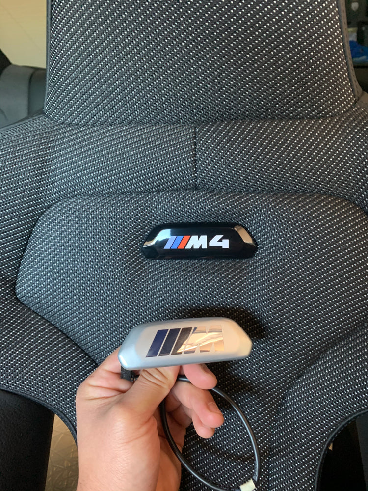 OEM BMW LCI Black 'M4' Seat Badge (Pair of 2) - F82 M4