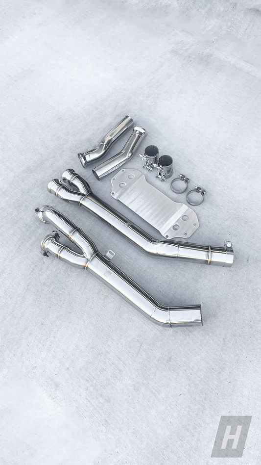 HM S58 Single Midpipe w/ Extended Brace - G80 M3 | G82 / G83 M4