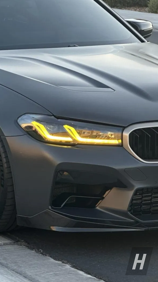 HM CSL Yellow DRL LED Headlight Module Set - F90 M5 | G30 5-Series