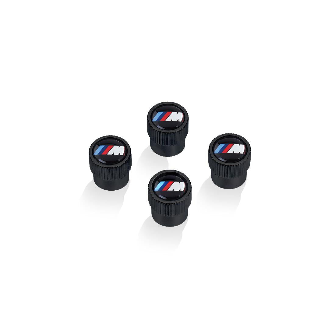OEM BMW M Logo Valve Stem Caps Black (36122456427)