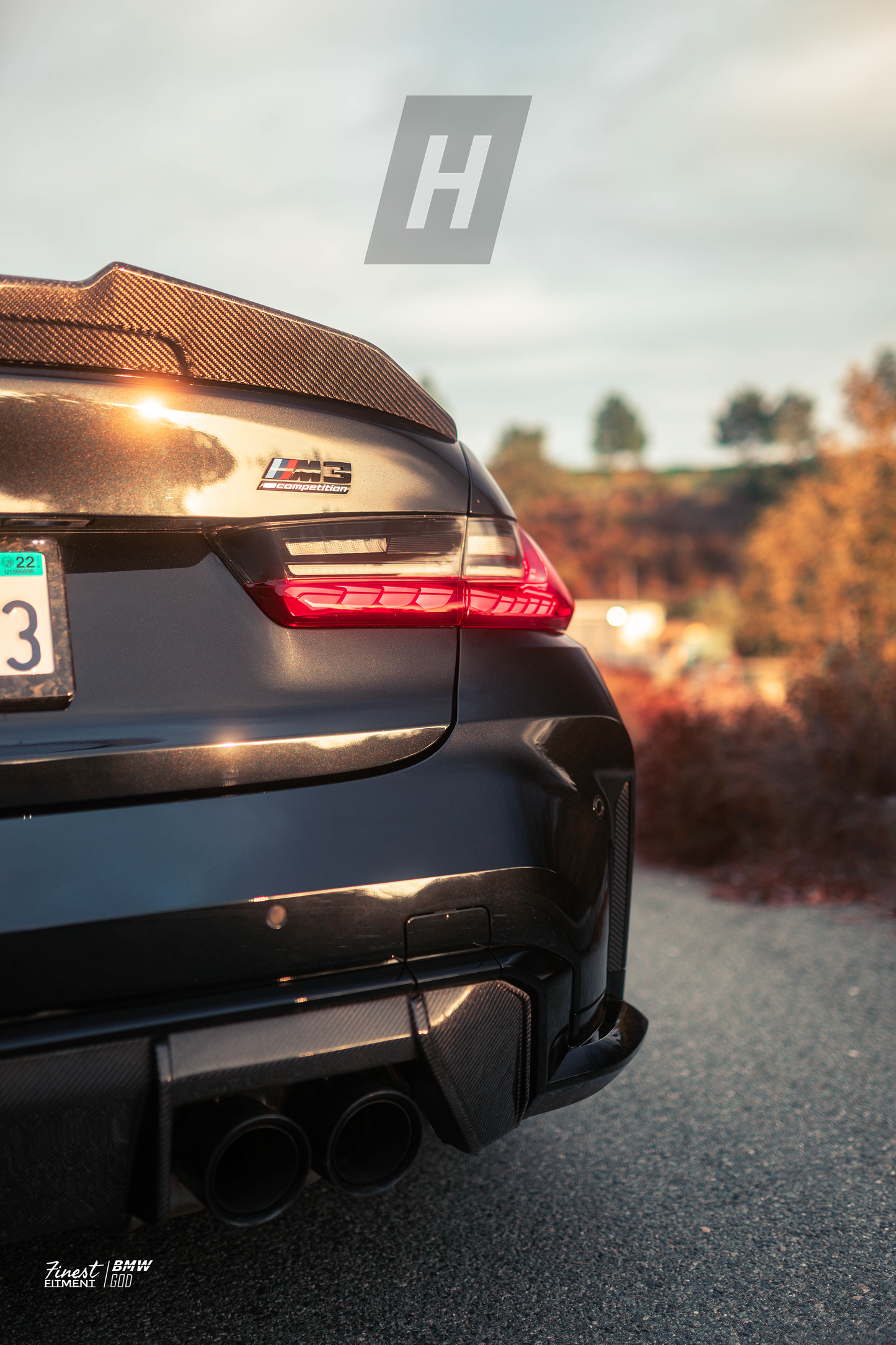 OEM BMW Competition Gloss Black Emblem - G80 M3