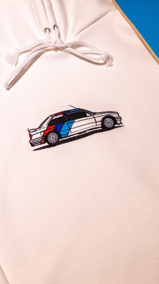 Horizon Motorsport "E30 M3" Embroidered Hoodie - Alpine White