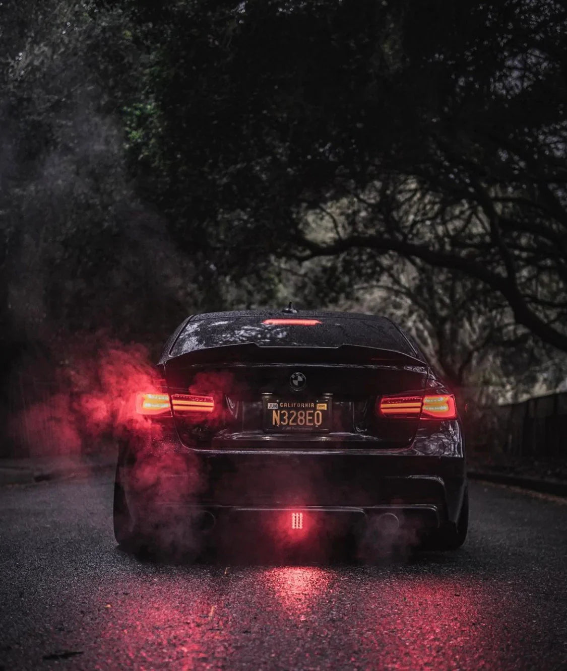 K Style Carbon Fiber Rear Diffuser w/ F1 Brake Light - F3X 3-Series